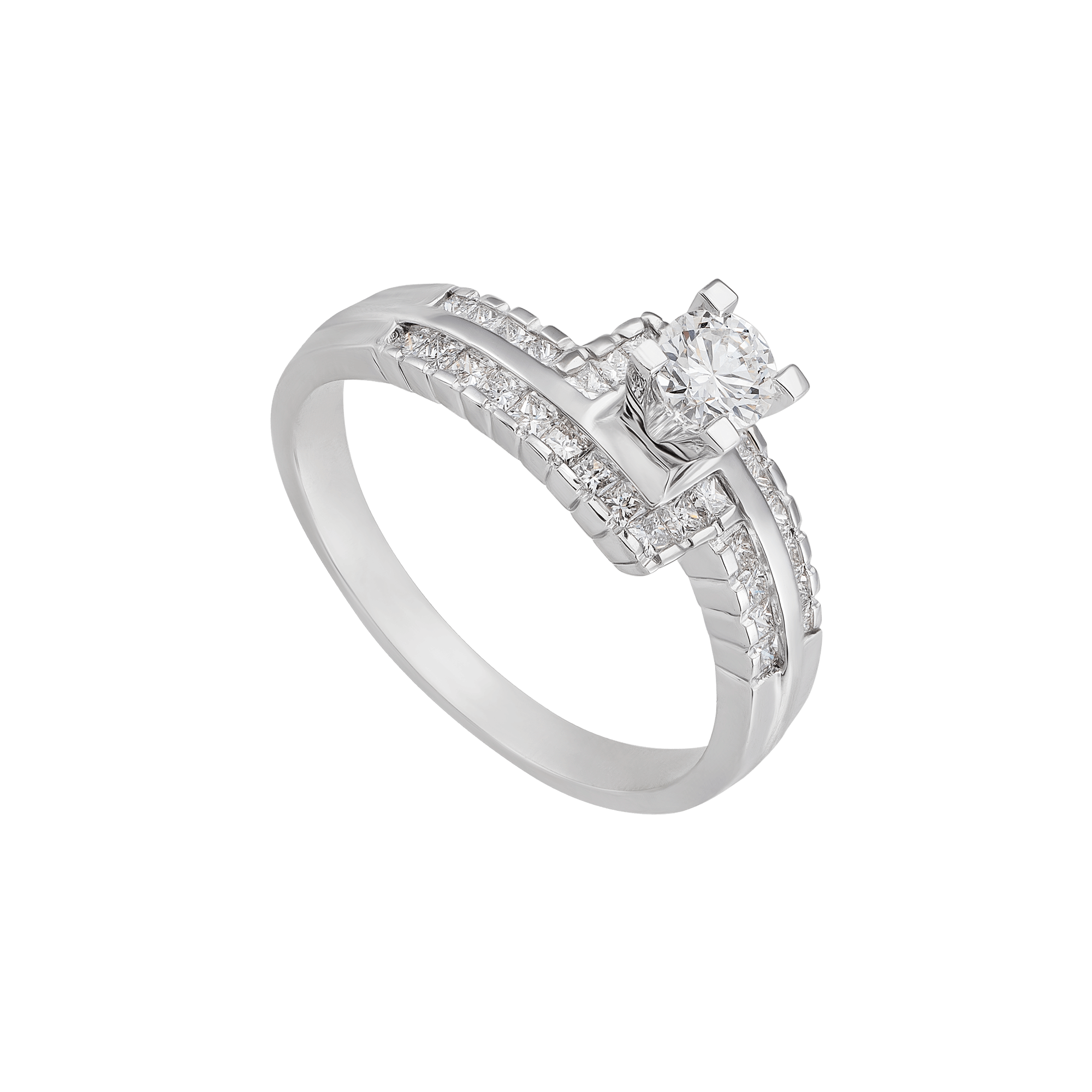 Nhẫn Kim cương Vàng Trắng 18K